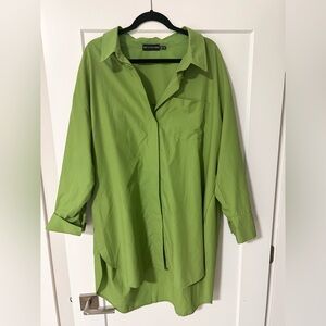 Pretty Little Thing Green Shirt Dress (size 12)